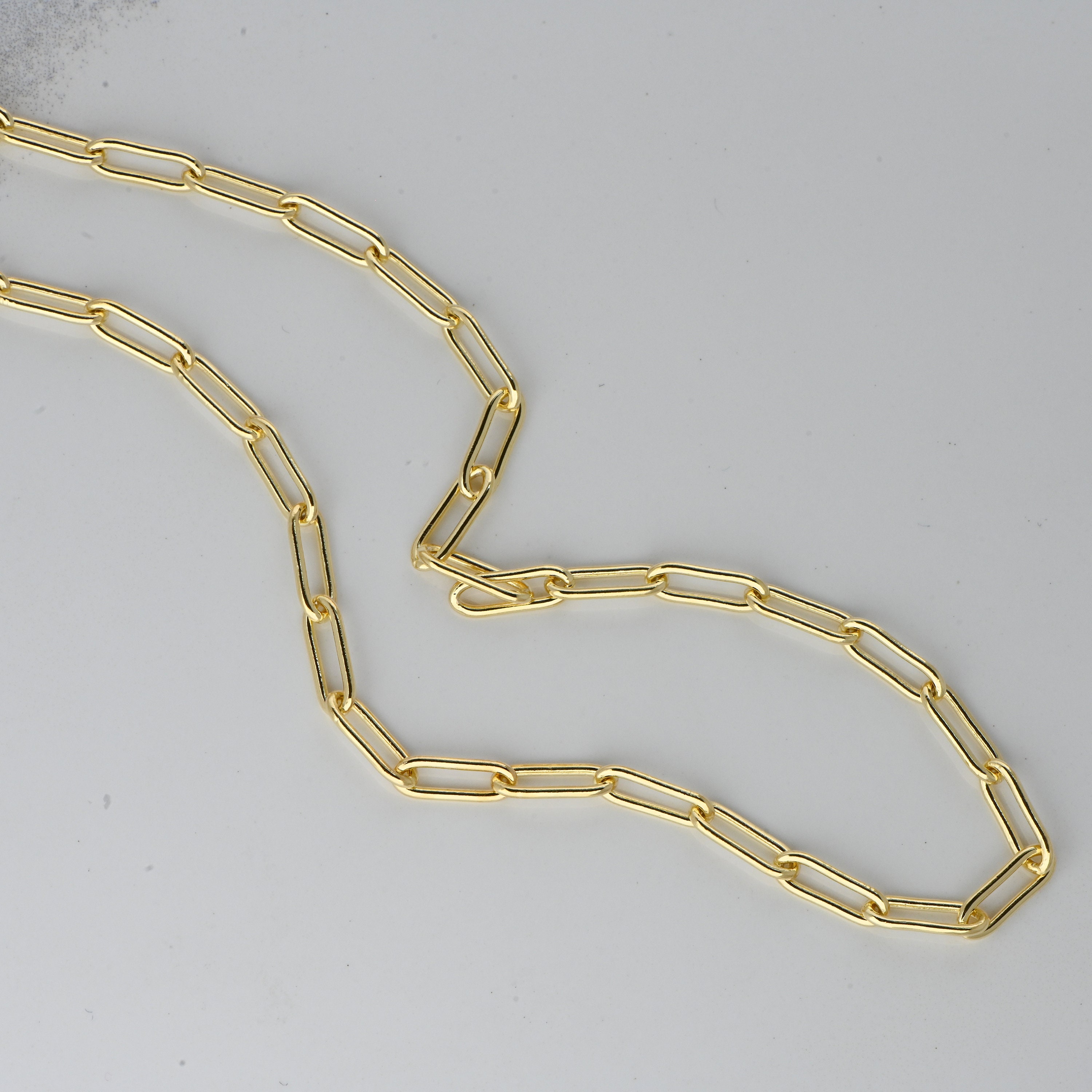 Chain Necklace Paperclip Necklace Chain Link Necklace Gold | Etsy