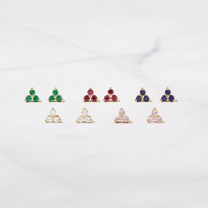 Tiny Ruby-stekers, Ruby-stekers, Oorknopjes, Sierlijke Oorknopjes, Kleine Oorknopjes, Tiny Stud Oorbellen, Minimalistische Oorbellen afbeelding 9