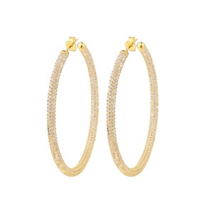 Large Diamond Hoop Earrings, Pave Hoop Earrings, Gold Diamond Hoops, Silver Diamond Hoop Earrings, Gold Hoops, Wedding Statement Earrings