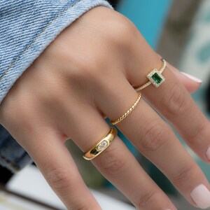 Minimalist Dome Ring, Gold Ring, Chunky Ring, Statement Ring, Signet Ring, Dainty Ring, Minimalist Ring, Stackable Ring, Gift for Her image 4
