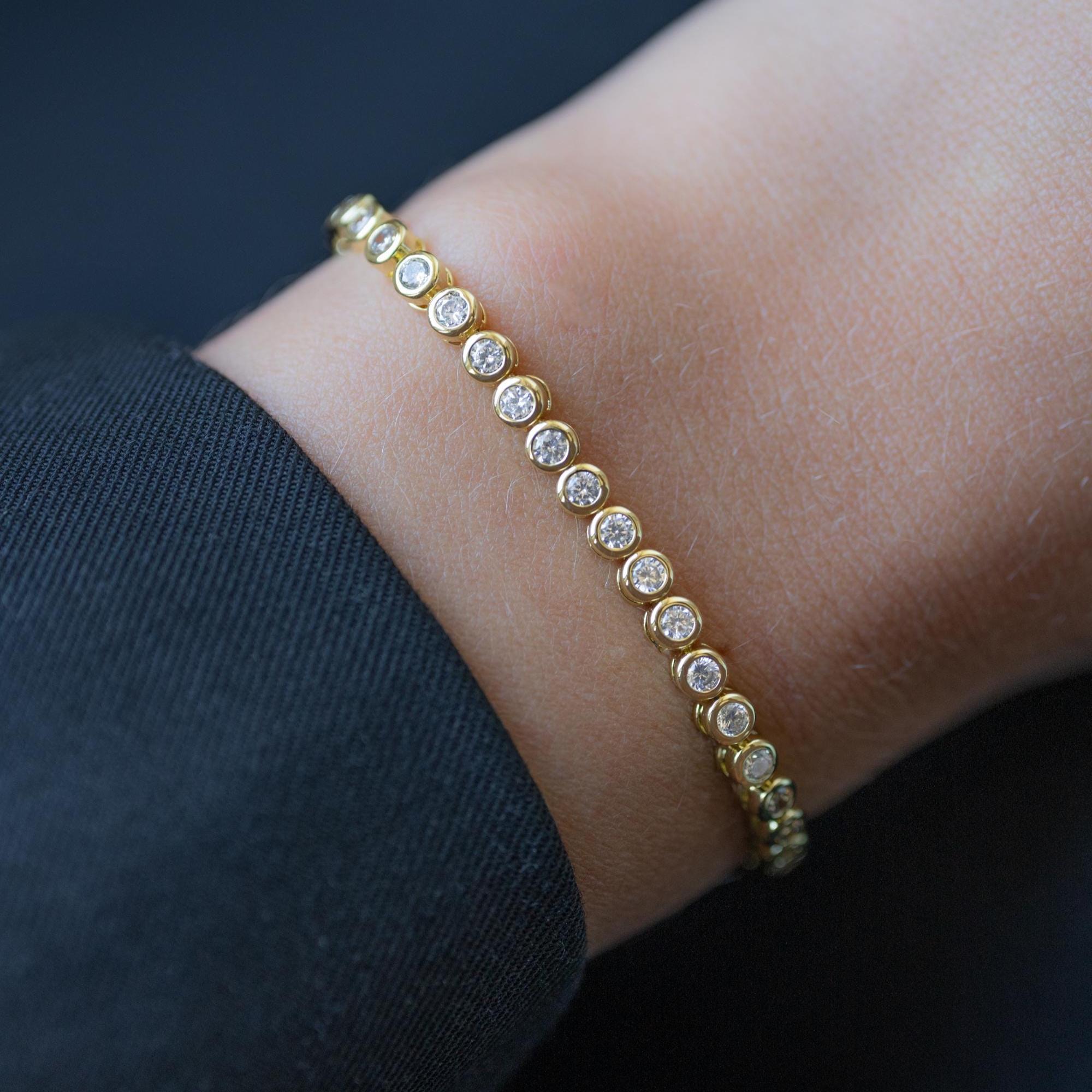 Tennis Bracelet, Gold Tennis Bracelet, Cubic Zirconia Tennis Bracelet, Dainty Bracelet, Diamond Bracelet, Gift for Her, Minimalist Bracelet