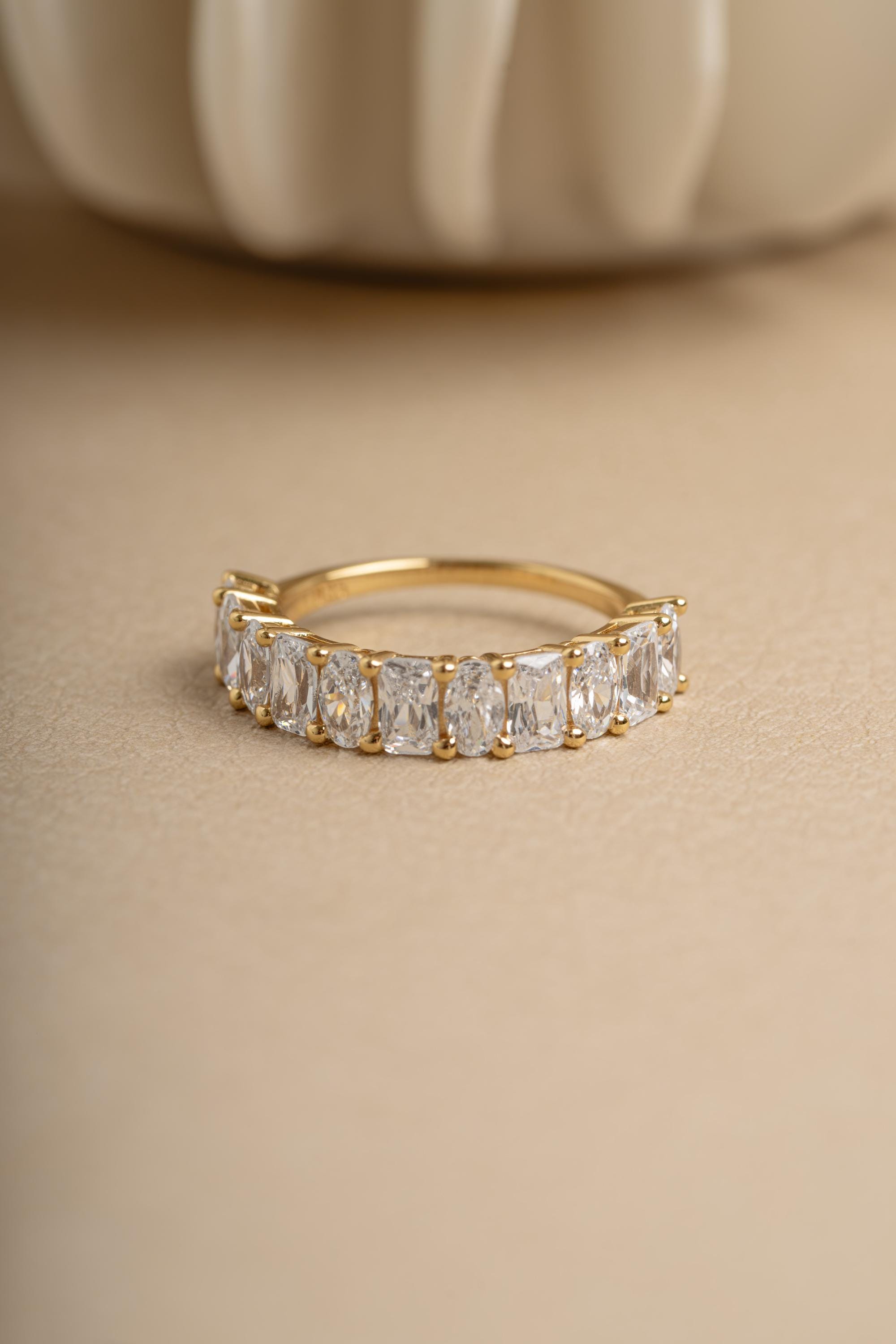 Sami Rind Diamond Ring by Sami Jewels, Cubic Zirconia Wedding Band, Radiant Cut ...