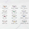 Silver Birthstone Ring, Baguette Ring, Stacking Ring, Dainty Ring, Mother's Day Gift, Personalized Rings, Gift for Her, Minimalist Ring