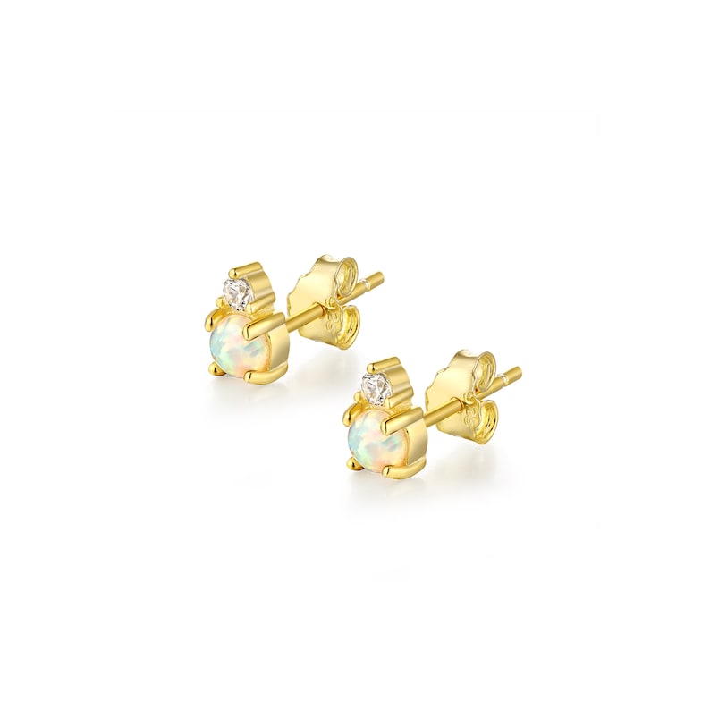 Opal Earrings Opal Studs Opal Stud Earrings Silver Studs image 8