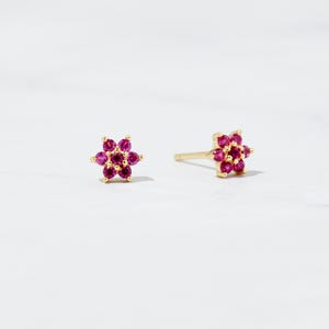 Ruby Studs, Ruby Stud Earrings, Small Stud Earrings, Dainty Studs, Stud Earrings, July Birthstone, Ruby Earrings, Tiny Studs, Gift for Her