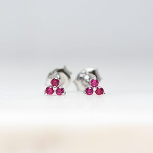 Tiny Ruby Stud Earrings, Ruby Studs, Stud Earrings, Dainty Stud Earrings, Small Stud Earrings, Tiny Stud Earrings, Minimalist Earrings image 6