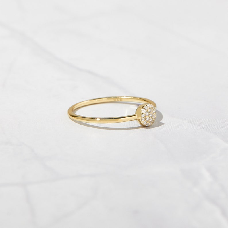 Dainty Ring, CZ Stacking Ring, Circle Ring, Gift for Her, Minimalist Ring, Sterling Silver Ring, Gold Ring, Womens Ring, Stackable Ring image 5