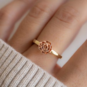 Flower Ring, Rose Ring, Flower Jewelry, Stacking Ring, Gold Ring, Rose Flower Ring, Silver Ring, Statement Ring, Dainty Ring, Gift for Her