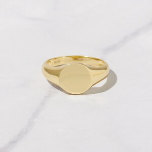 Signet Ring, Gold Signet Ring, Ring, Monogram Ring, Statement Ring, Minimalist Ring, Gift for Her, Christmas Gift, Dainty Ring image 3