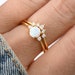 Opal Stacking Ring Set, Dainty Opal Ring, White Opal and CZ Ring, Gold Opal Ring, Sterling Silver Opal Ring, Delicate Opal Ring