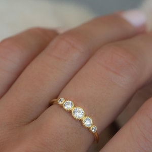 Dainty CZ Stacking Ring, Gold Minimalist Ring, CZ Ring, Simple Diamond Ring, Sterling Silver Ring, Thin Ring, Gift for Her, Delicate Ring