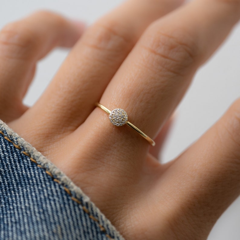 Dainty Ring, CZ Stacking Ring, Circle Ring, Gift for Her, Minimalist Ring, Sterling Silver Ring, Gold Ring, Womens Ring, Stackable Ring image 3