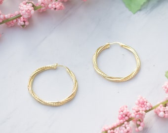 Gold Hoop Earrings Large Hoop Earrings Tube Hoop Earrings Gold Hoops Boho Earrings Gold Hoops Silver Hoops Gift for her