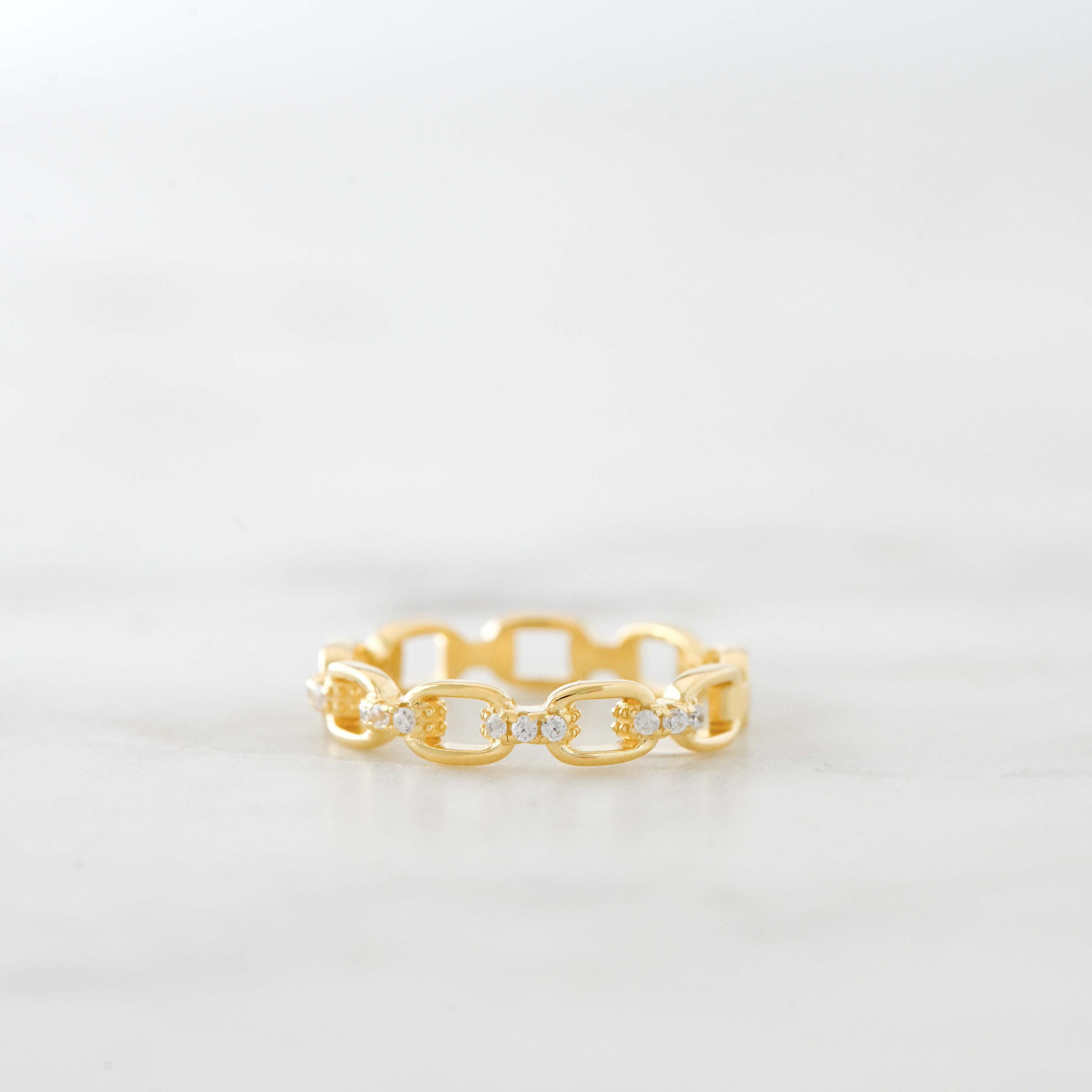 Dainty CZ Stacking Ring, Gold Minimalist Ring, CZ Ring, Simple Diamond ...