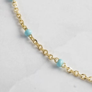 Turquoise Beaded Bracelet by Sami Jewels, Turquoise Bracelet, Dainty Bracelet, Minimalist Bracelet, Gift for Her, Gold Bracelet image 3