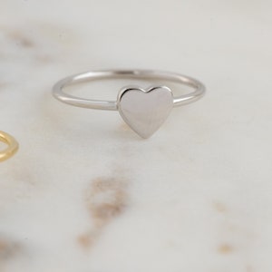 Minamalist Heart Ring Sterling Silver Heart Ring Gold Heart - Etsy