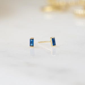 Sapphire Earrings, Tiny Studs, Stud Earrings, September Birthstone, Sapphire Jewelry, Gemstone Earrings, Small Earrings, Gift For Her