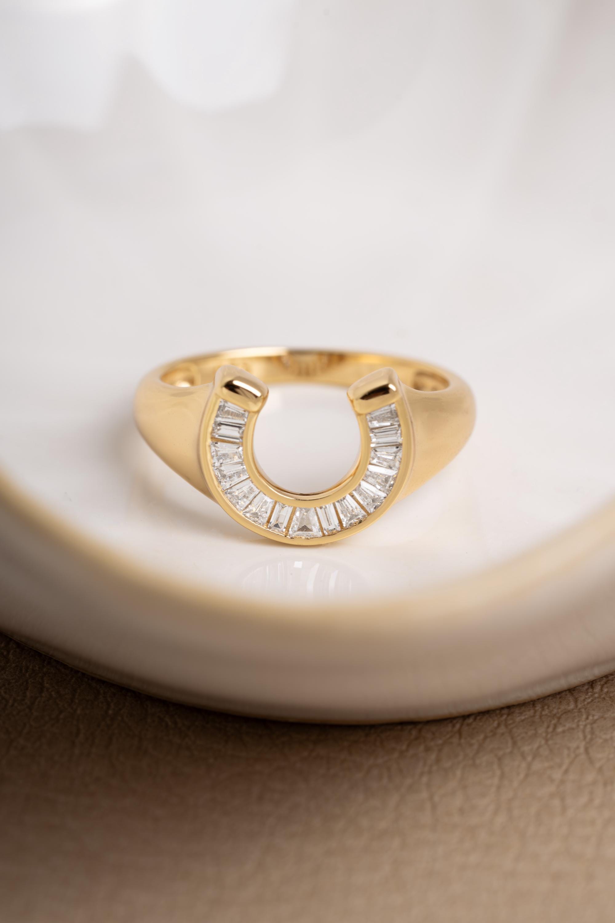 Diamond Horseshoe Ring - Etsy