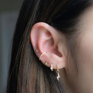 Lightning Bolt Earrings Gold Hoop Earrings, Dainty Hoops Lightning Earrings Huggie Earrings Lightning Bolt Charm Earrings Charm Hoops
