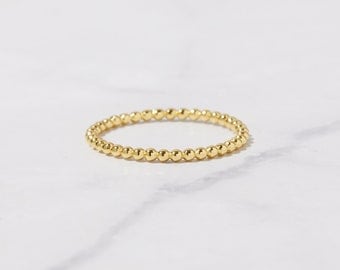 Dainty Ring, Beaded Ring, Stacking Rings, Gold Minimalist Ring, Stackable Rings, Sterling Silver Ring, Rings, Dainty Stacking Rings,