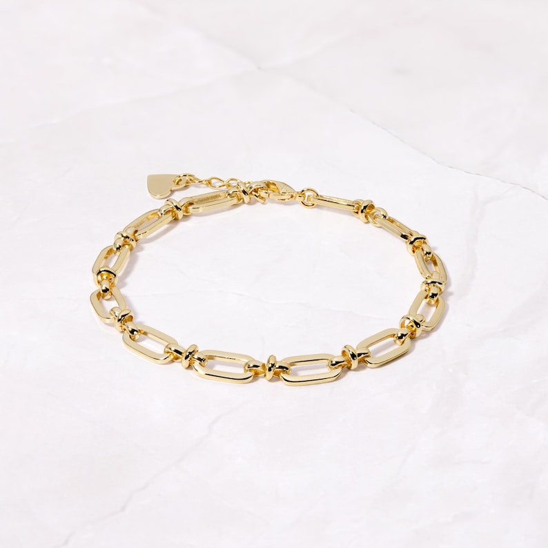 Gold bracelet Chain Bracelet Dainty Bracelet Gold Chain Silver Chain Silver Bracelet Gifts for Her Minimalist Stacking Bracelet Vintage image 2