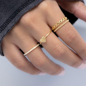 Heart Ring, Sterling Silver Heart Ring, Gold Heart Ring, Heart Jewelry, Promise Ring, Gift for Her, Love Ring, Dainty Ring, Stacking Ring