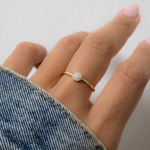 Dainty Ring, CZ Stacking Ring, Circle Ring, Gift for Her, Minimalist Ring, Sterling Silver Ring, Gold Ring, Womens Ring, Stackable Ring image 4