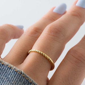 Dainty Ring, Gold Minimalist Ring, Stacking Ring, Simple Ring, Sterling Silver Ring, Thin Ring, Gift for Her, Stackable Ring, Gold Band