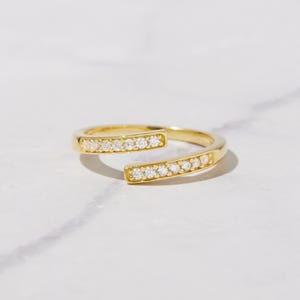 Spiral Ring, Dainty Diamond Stacking Ring, Gold Minimalist Ring, CZ Ring, Simple Diamond Ring, Silver Ring, Gift for Her, Delicate Ring