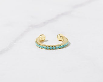 Turquoise Ear Cuff Dainty Ear Cuff Minimalist Ear Cuff No Piercing Ear Cuff Tiny Ear Cuffs Conch Ear Cuff Fake Piercing Gift