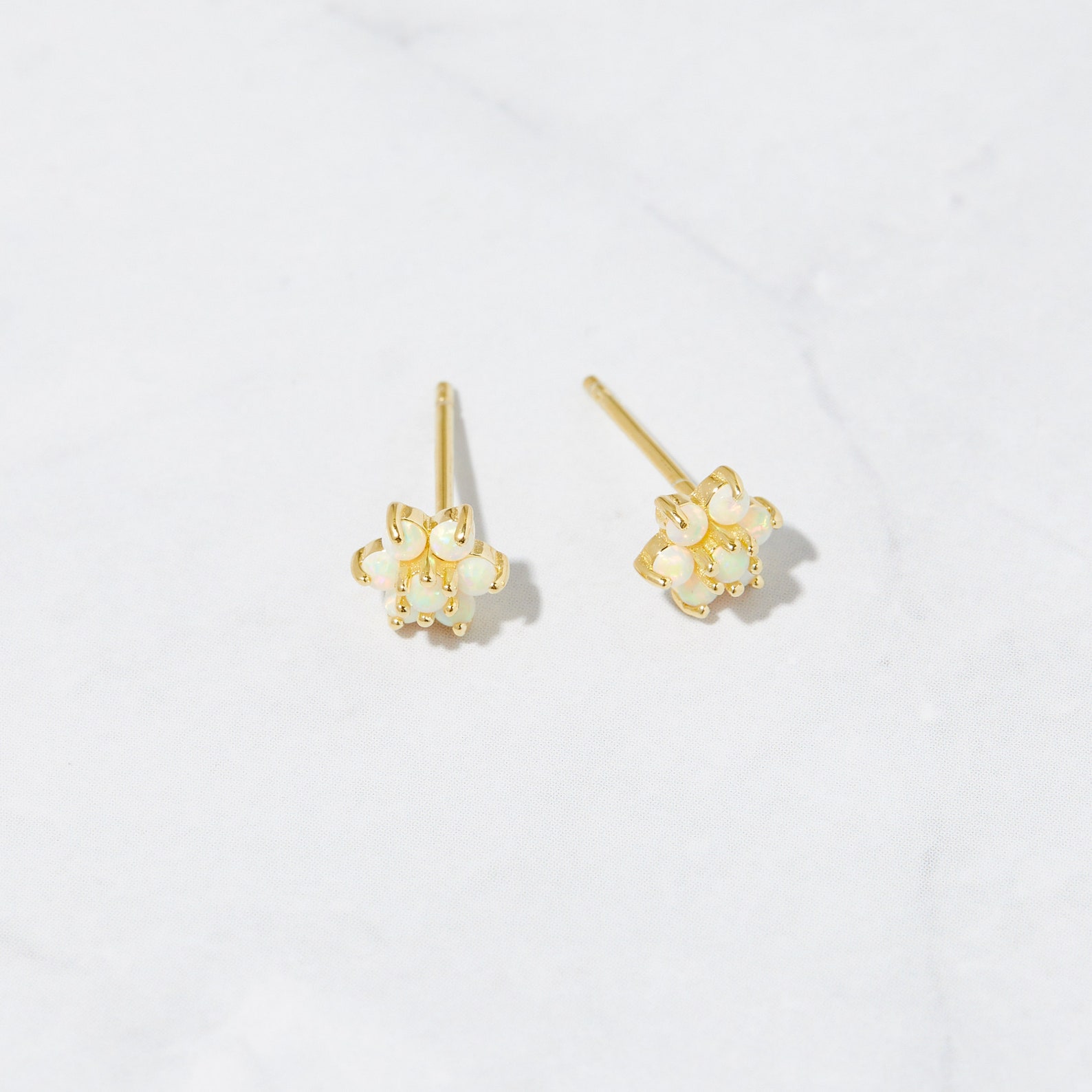 Opal Stud Earrings Small Studs Dainty Studs Minimalist - Etsy