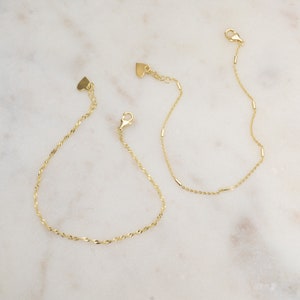Two Delicate Bracelets Set, Dainty Bracelet Set, Two Minimalist Bracelets, Delicate Bracelet, Gift for her, Gold Bracelet, Silver Bracelet image 4