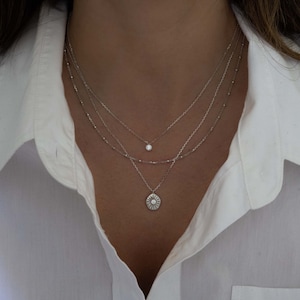 Medallion Necklace, Dainty Necklace, Gold Pendant Necklace, Coin Necklace, Gold Necklace, Layering Necklace, Gold Medallion, Gift for Her image 7