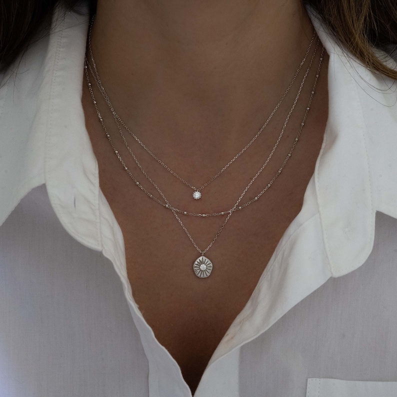 Medallion Necklace, Dainty Necklace, Gold Pendant Necklace, Coin Necklace, Gold Necklace, Layering Necklace, Gold Medallion, Gift for Her image 7