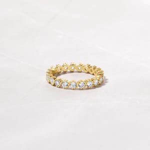 CZ Eternity Ring, CZ Eternity Band, Wedding Ring, Anniversary Gift, CZ Stacking Ring Dainty Ring Sterling Silver Ring Gold Ring Gift for Her
