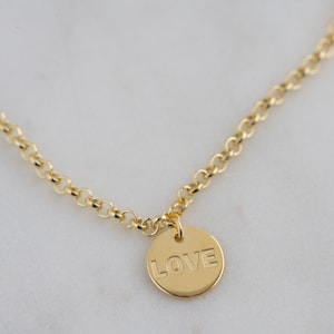 Coin Necklace, Coin Charm Necklace, Inspirational Necklace, Christmas Gift, Gift for Her, Spiritual Jewelry, Gold Charm Necklace