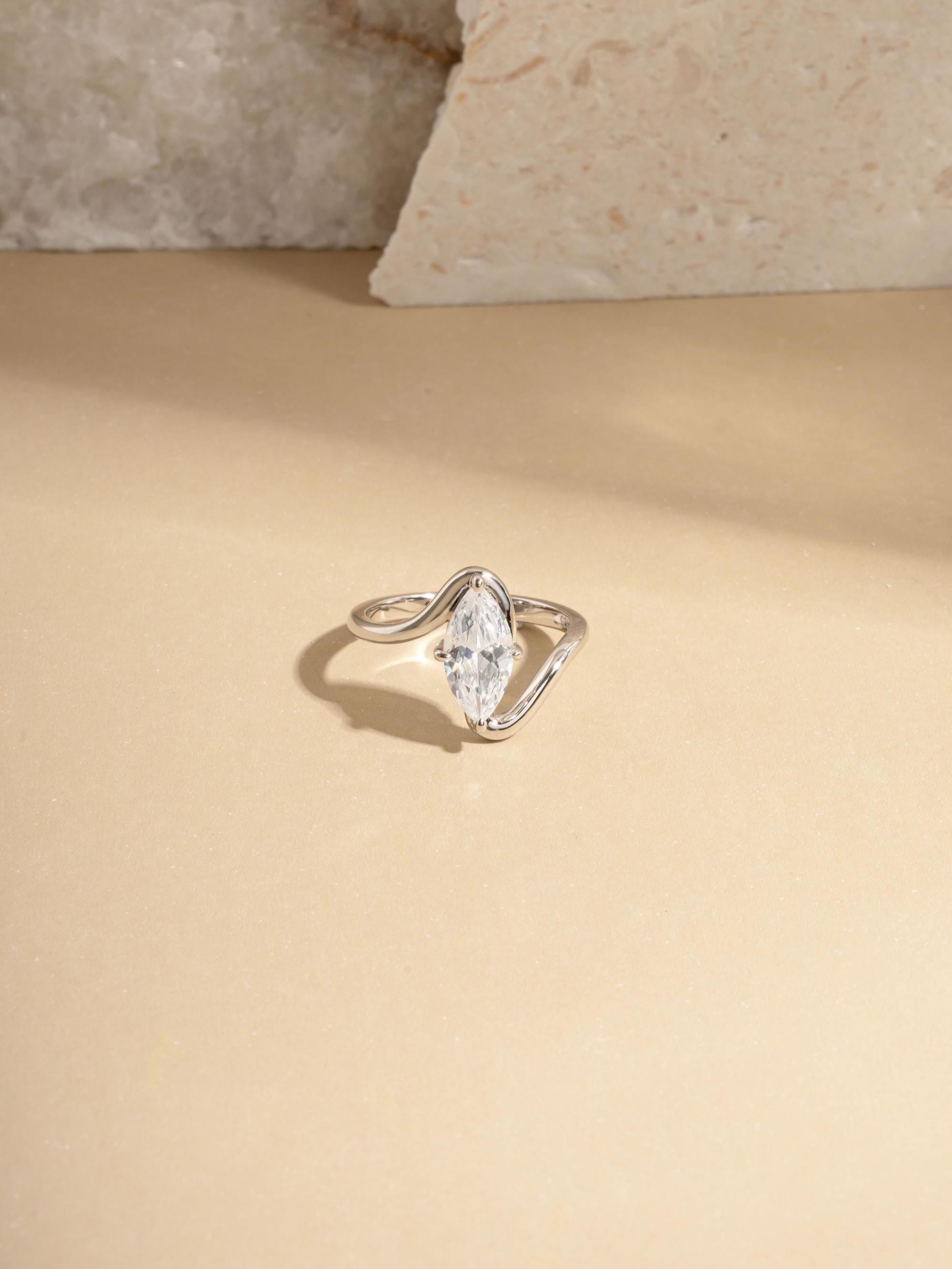 Sami Rind Marquise Ring by Sami Jewels, Wave Ring, Promise Ring, Engagement Ring ...