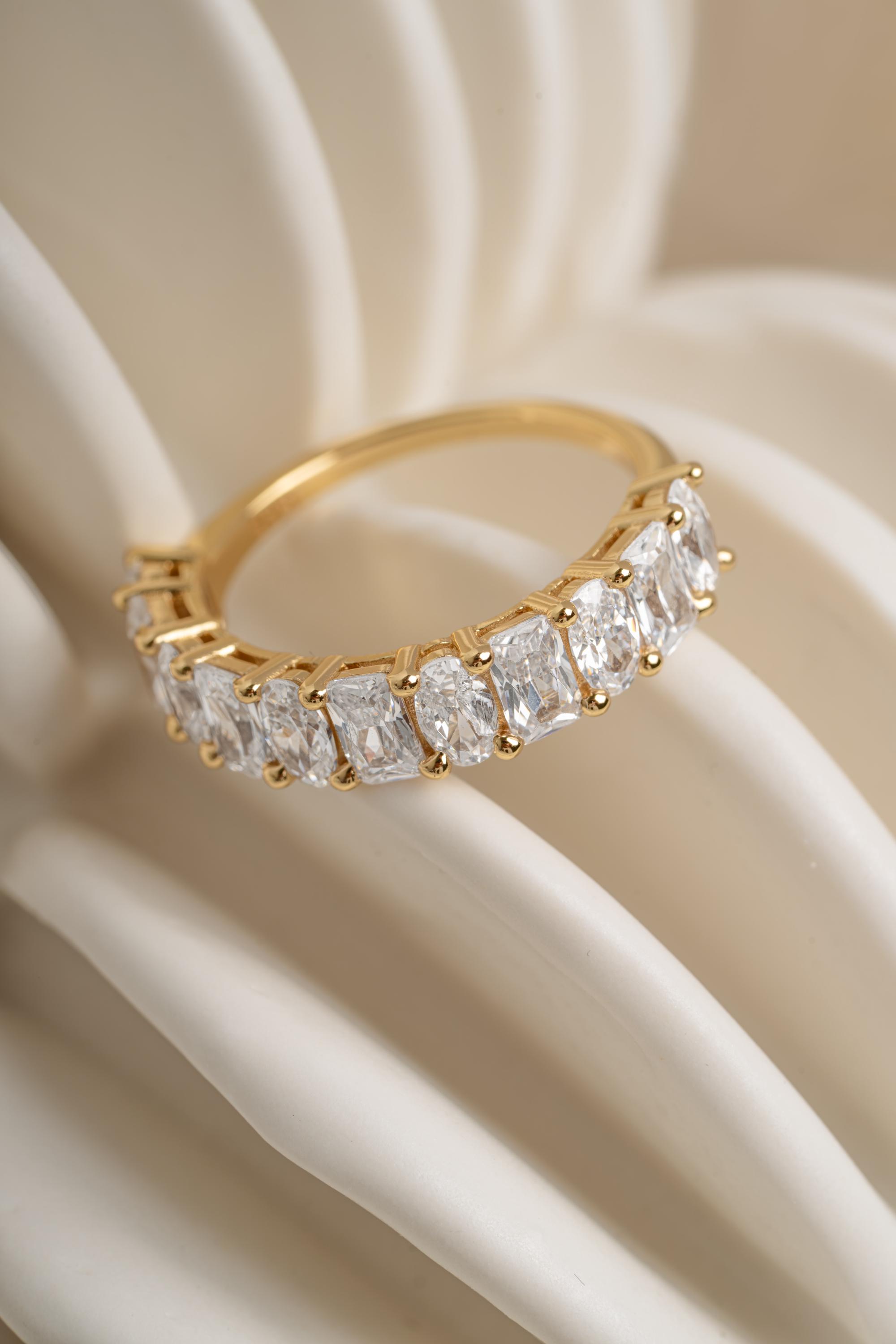 Sami Rind Diamond Ring by Sami Jewels, Cubic Zirconia Wedding Band, Radiant Cut ...