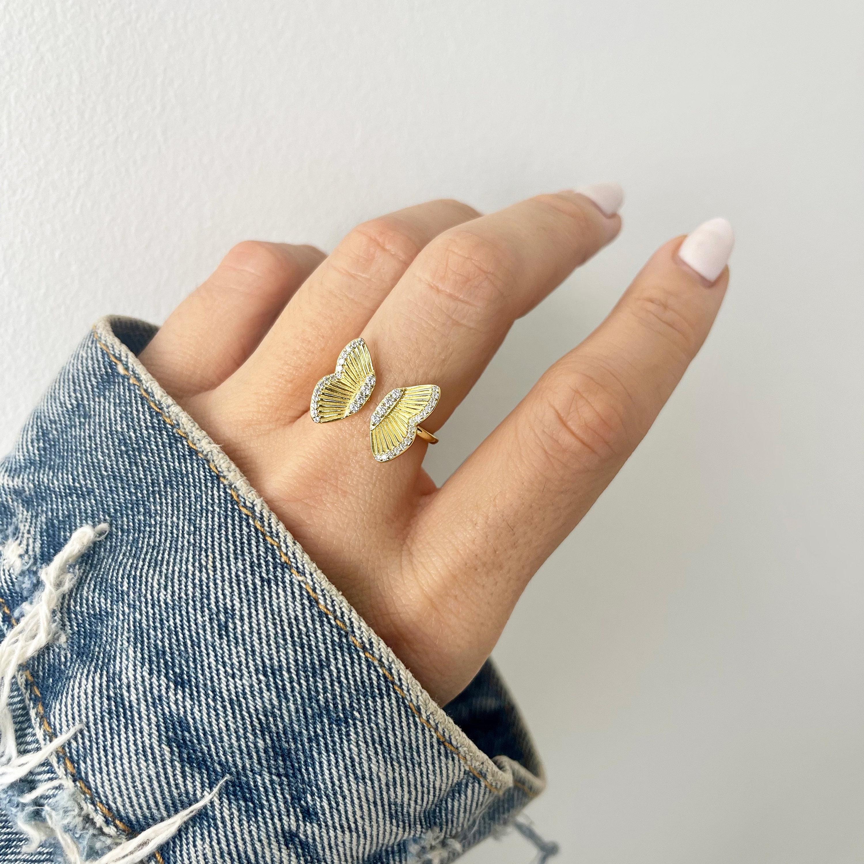 Adjustable butterfly ring discount