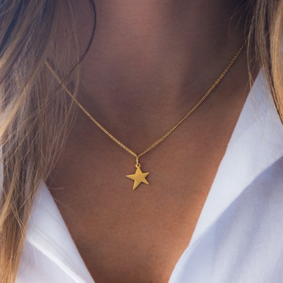 Star Necklace, Gold Star Charm Necklace, Silver Star Pendant, Minimalist Charm Necklace, Layering Gold Necklace, Christmas Gift, Celestial