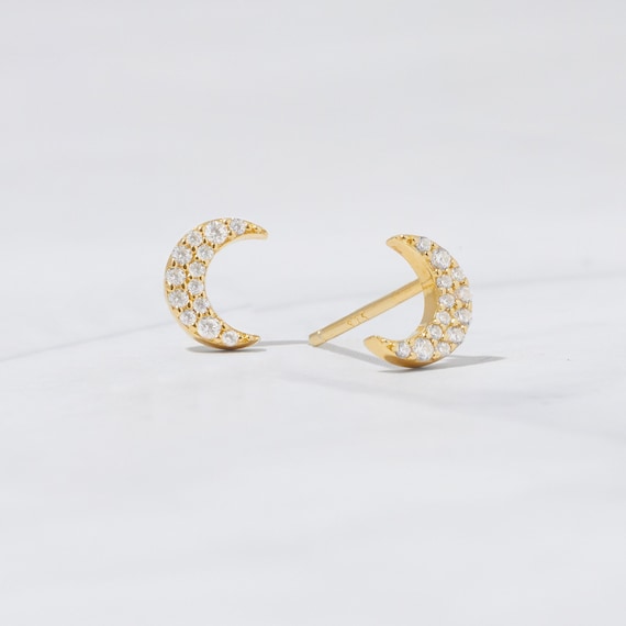 9ct Gold Moon Charm Hoop Earrings – Bijou Jewellery