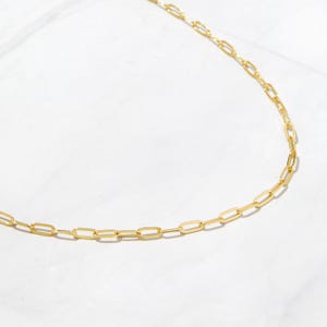 Small Paperclip Necklace, Chain Necklace, Paperclip Necklace, Chain Link Necklace, Gold Chain Necklace, Gold Link Chain, Minimalist Necklace