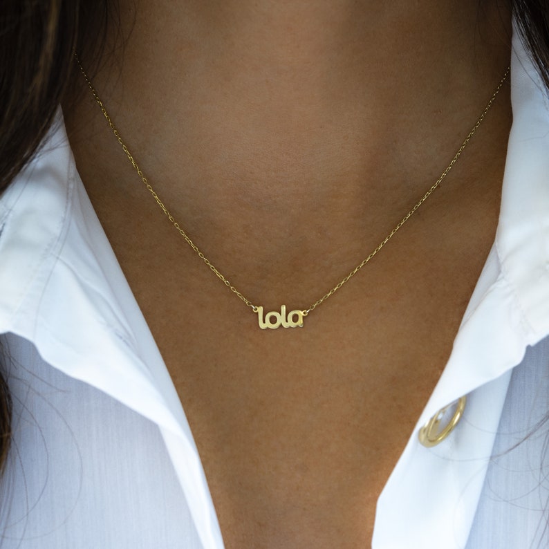 Custom Name Necklace Dainty Name Necklace Personalized Gift Etsy