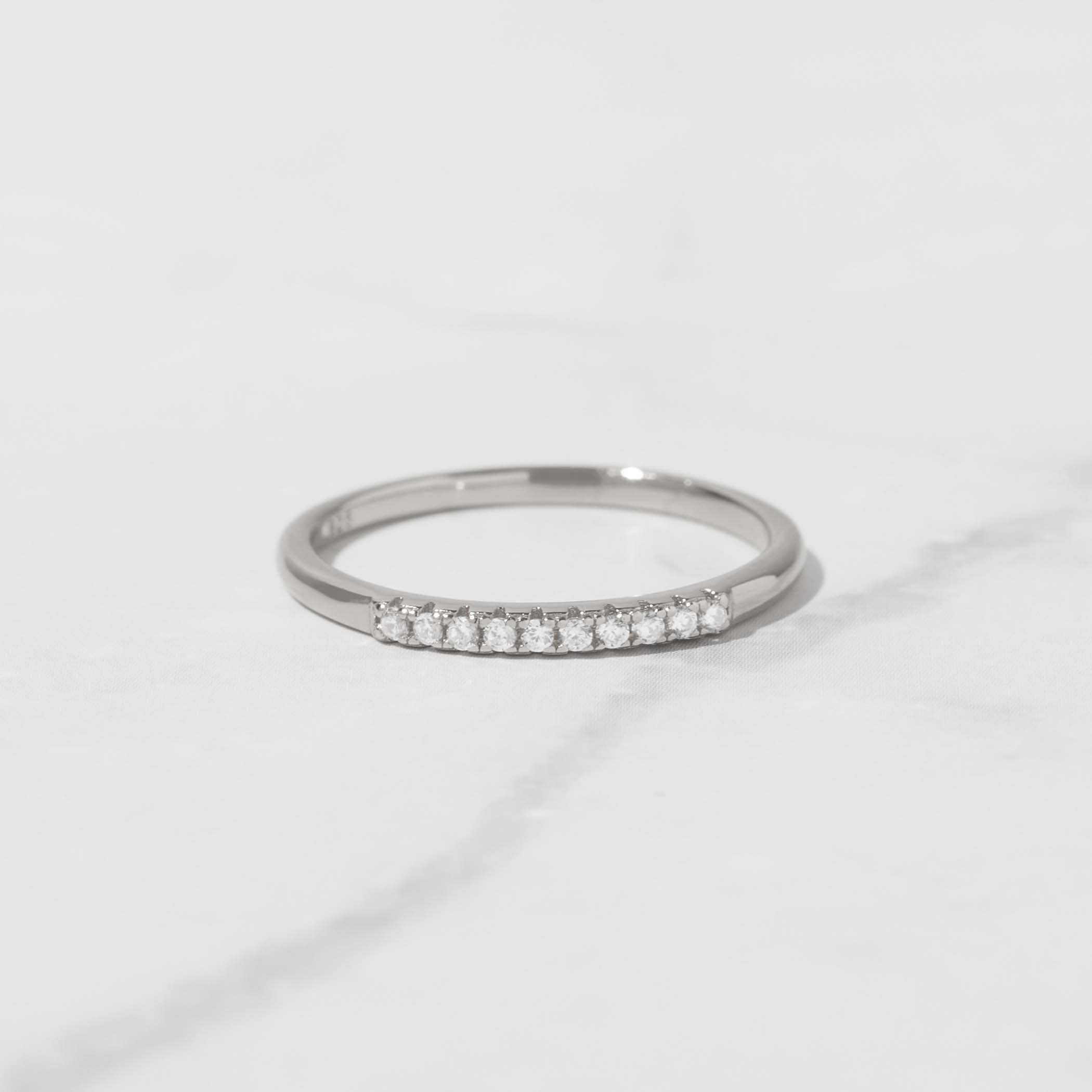 Simple CZ Band Dainty Stacking Ring Gold Minimalist Ring CZ - Etsy