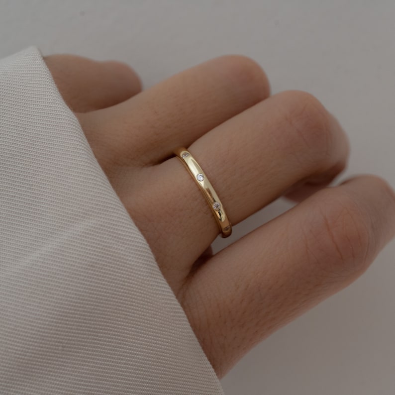 Ring, Gold Ring for Women, Rings, Diamond Ring, Dainty Ring, Gift for Her, Minimalist Ring, Sterling Silver Ring, Gold Ring, Promise Ring image 2