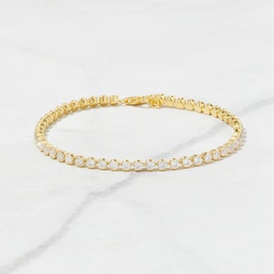 Tennis Bracelet, Gold Tennis Bracelet, Cubic Zirconia Tennis Bracelet, Dainty Bracelet, Diamond Bracelet, Gift for Her, Minimalist Bracelet