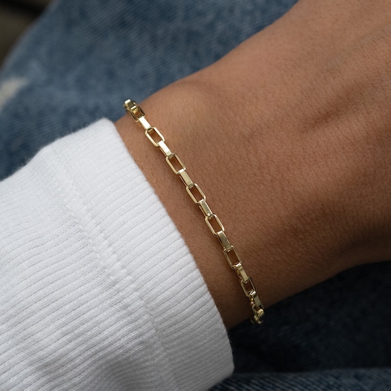 Paperclip Bracelet, Chain Bracelet, Dainty Bracelet, Minimalist Bracelet,  Gold Bracelet, Silver Bracelet, Gift for Her, Layering Bracelet - Etsy