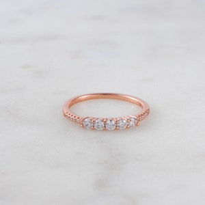 Dainty CZ Stacking Ring, Gold Minimalist Ring, CZ Ring, Simple Diamond ...