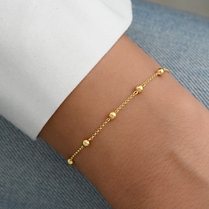 Beaded Bracelet, Ball Bracelet, Satellite Chain Bracelet, Dainty Bracelet, S