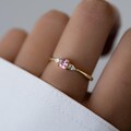 Pink Diamond Ring, Morganite Ring, Stacking Ring, October Birthstone, Minimalist Ring, Gift for Her, Gemstone Ring, Pink Jewelry Dainty Ring